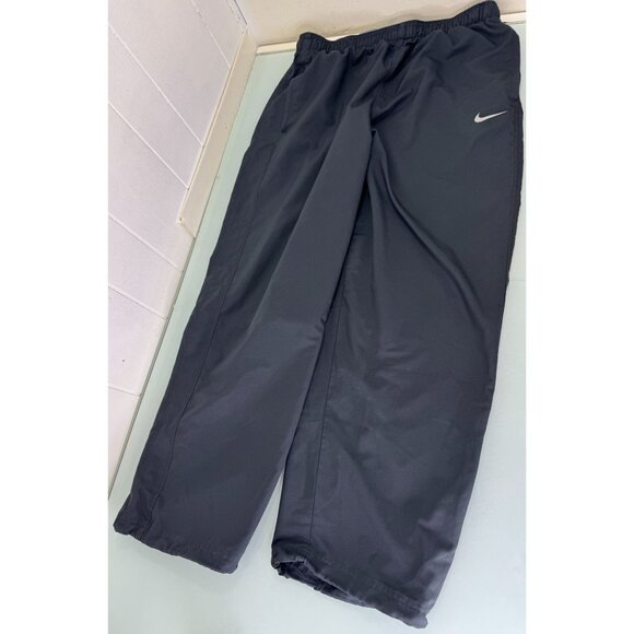 Nike Track Drill Pants Mens XL Baggy Y2K Swoosh Hype Black